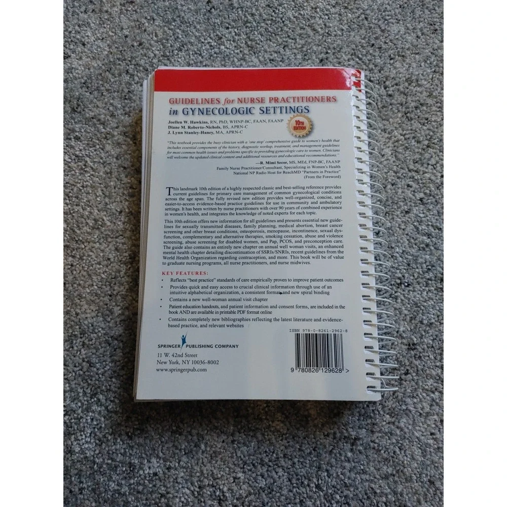 Guidelines for Nurse Practitioners in Gynecologic Settings 10th Ed Hawkins